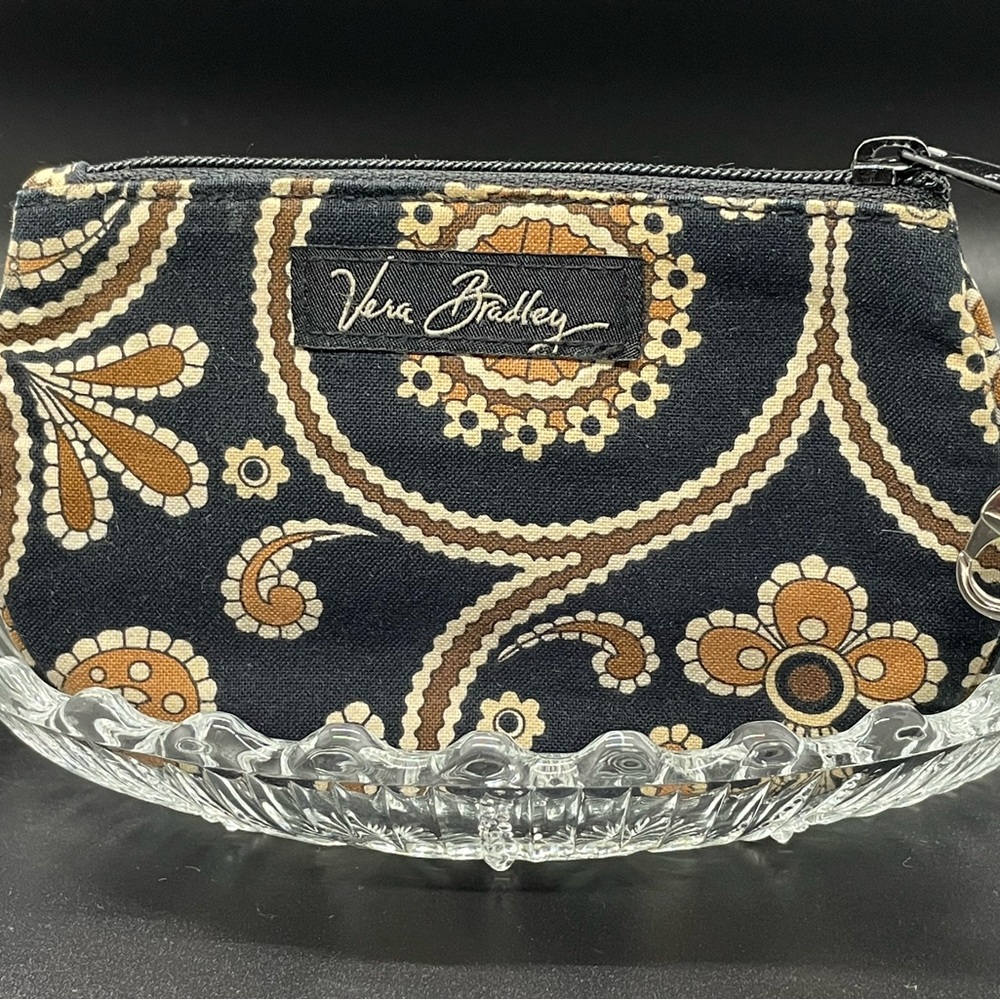 Vera Bradley clip zip ID coin purse in Cafe Latte (retired pattern)